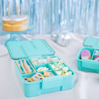 Montii Bento Style Lunchbox - Montii Bento Five - Turquoise Glitter - Montii Glitter Lunchbox NZ