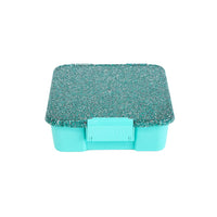 Montii Bento Style Lunchbox - Montii Bento Five - Turquoise Glitter - Montii Glitter Lunchbox NZ