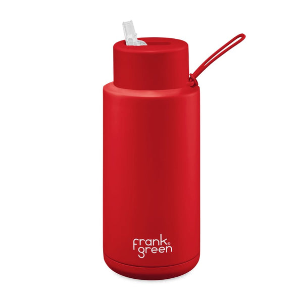 Frank Green 1 Litre Drink Bottle - Atomic Red - Frank Green Water Bottle NZ