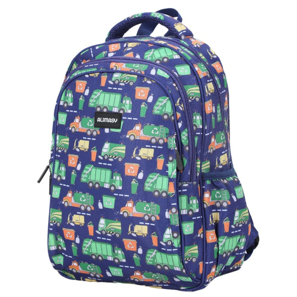 Alimasy Kids School Backpack - Bin Trucks - Alimasy Backpacks NZ