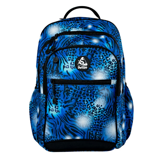 Swish Large Kids Backpack - Blue Animal Print - Swish Backpacks NZ