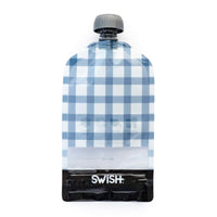 Swish Reusable Food Pouches - Blue Checked Designs - Swish Eco Friendly Food Pouches NZ