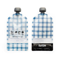 Swish Reusable Food Pouches - Blue Checked Designs - Swish Eco Friendly Food Pouches NZ