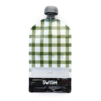 Swish Reusable Food Pouches - Green Checked Designs - Swish Eco Friendly Food Pouches NZ