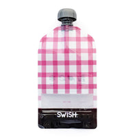 Swish Reusable Food Pouches - Pink Checked Designs - Swish Eco Friendly Food Pouches NZ