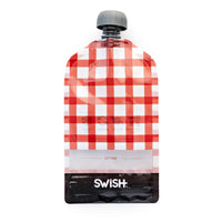 Swish Reusable Food Pouches - Red Checked Designs - Swish Eco Friendly Food Pouches NZ